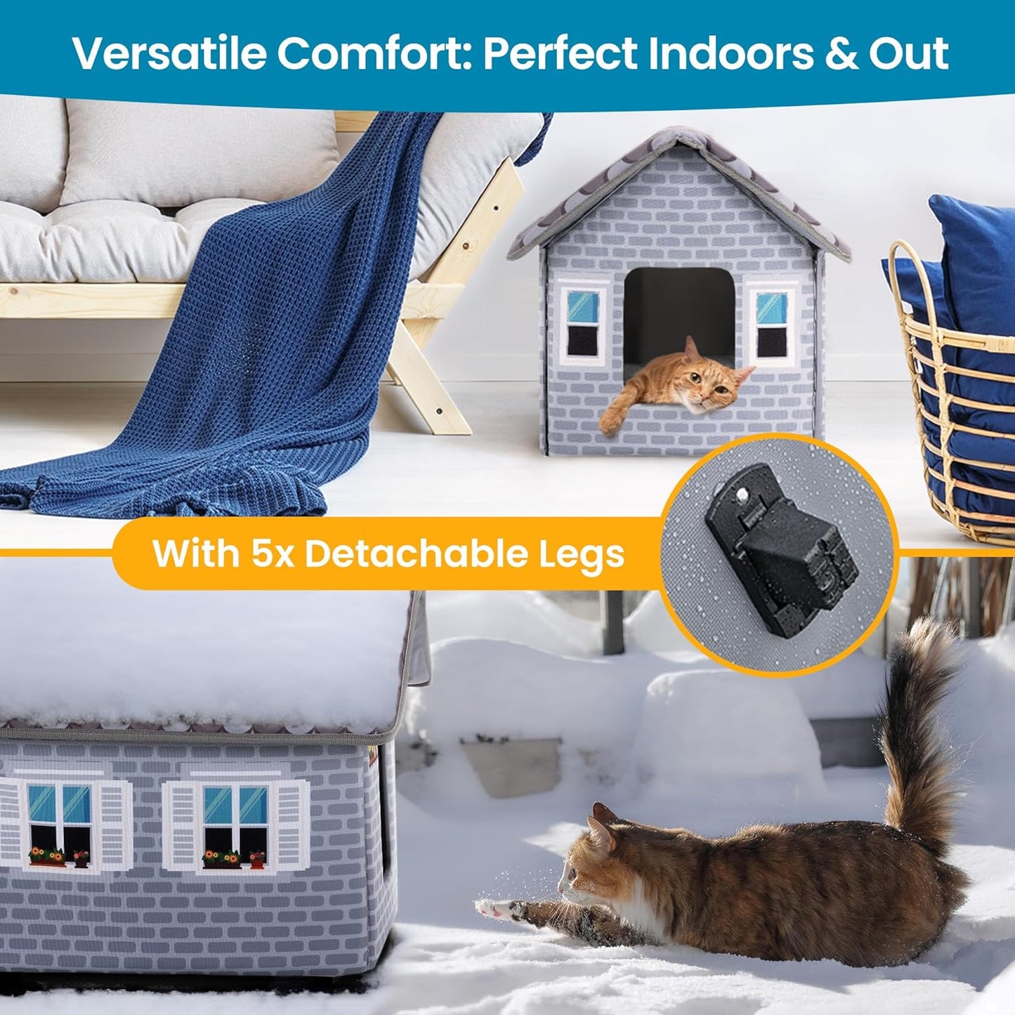 Weatherproof Heated Outdoor Cat House with Timer – Cozy & Safe Shelter for Feral & Indoor Cats