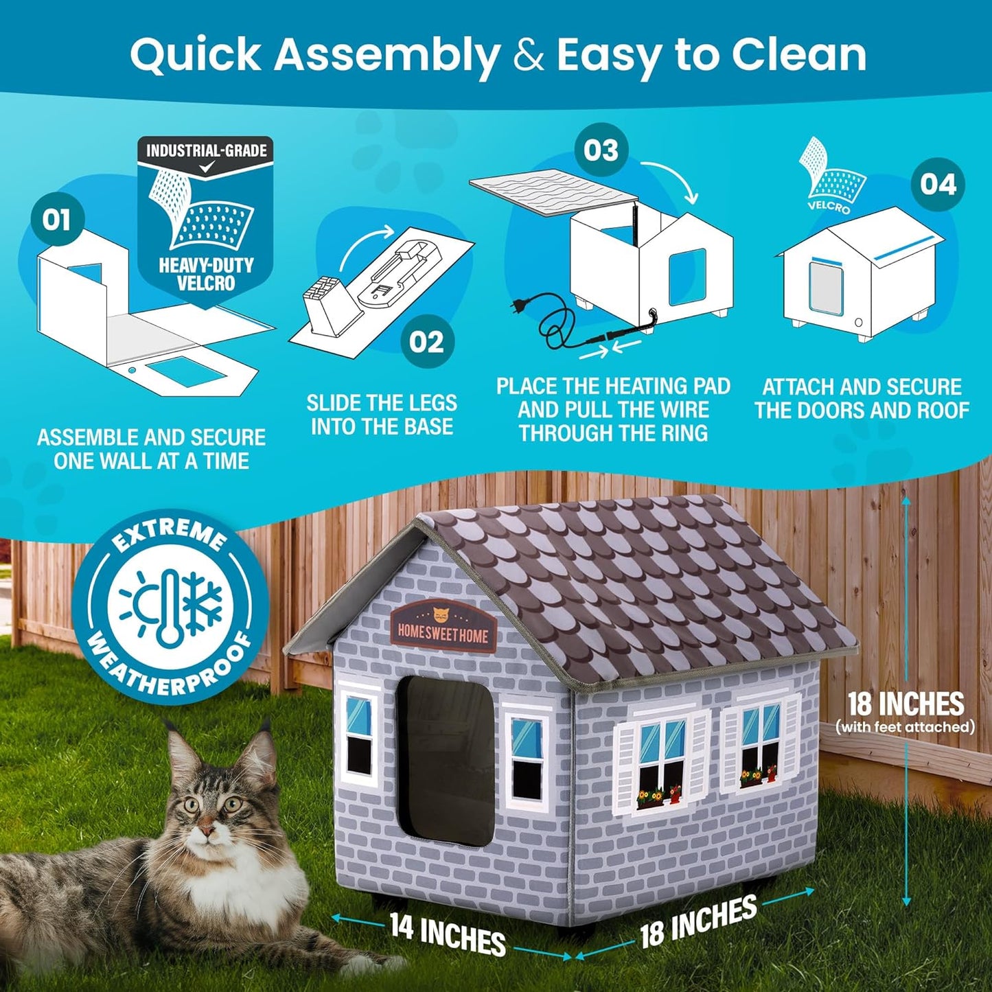 Weatherproof Heated Outdoor Cat House with Timer – Cozy & Safe Shelter for Feral & Indoor Cats