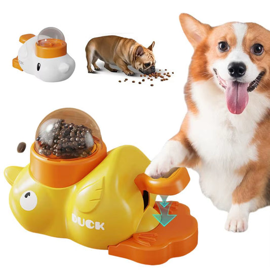 Duck-Shaped Dog Food Puzzle Feeder Dog Slow Feeder Puzzle Toy with Capacity Easy Bpa Free Cartoon Duck Shaped Treat Dispenser
