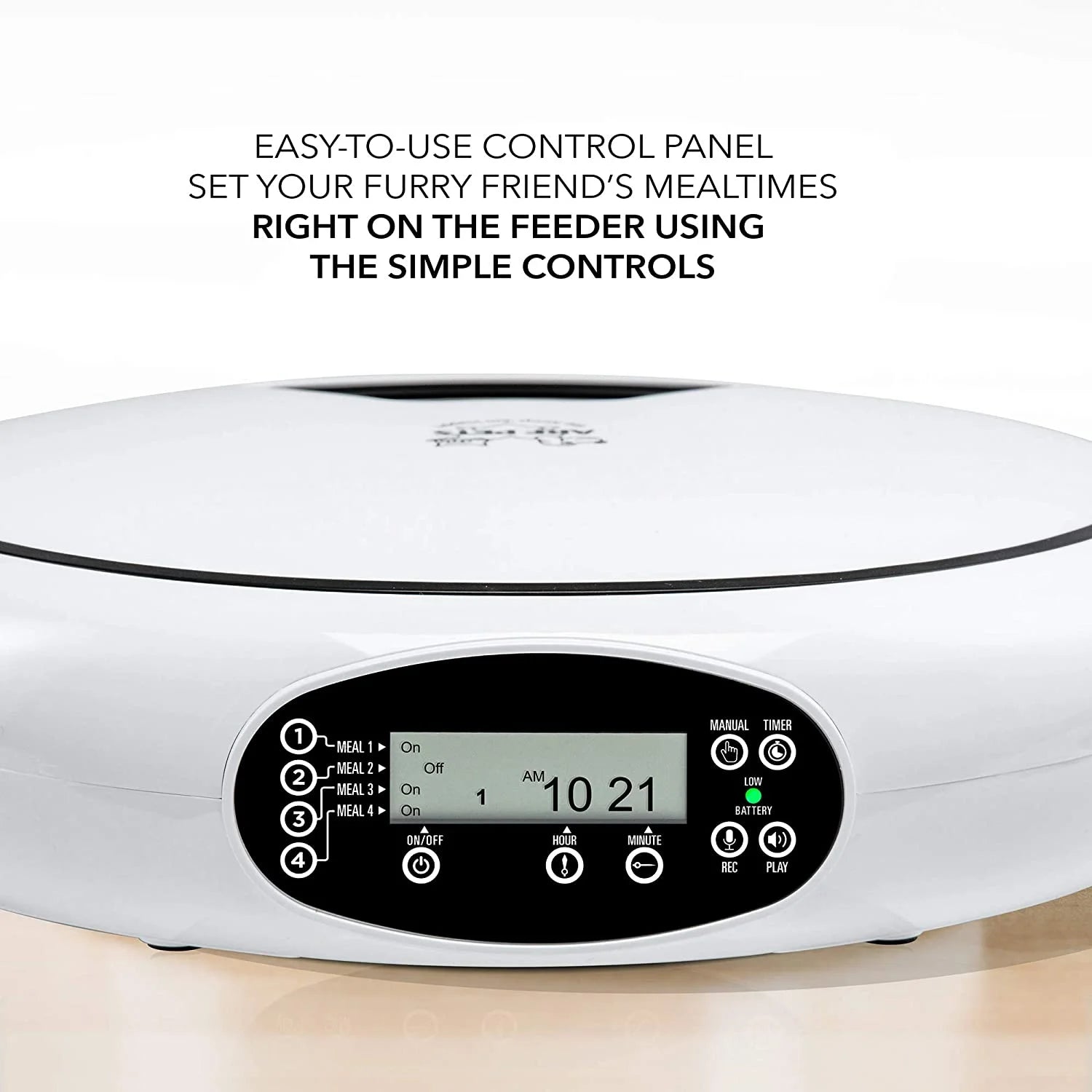 Automatic Pet Feeder, 5 Cup Capacity with Programmable Timer, Portion Control and Dishwasher-Safe Tray for Small Dogs, Cats & Small Animals