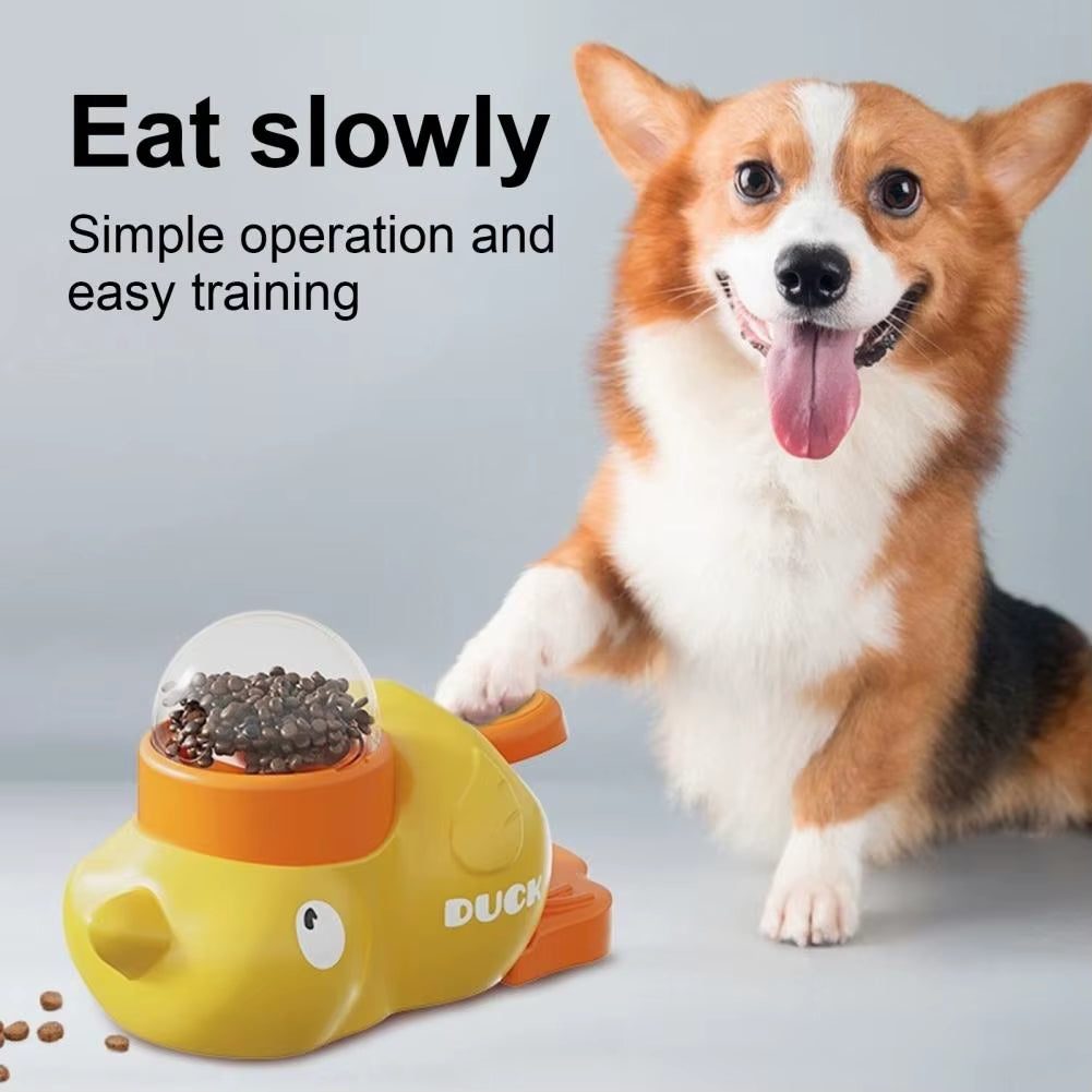 Duck-Shaped Dog Food Puzzle Feeder Dog Slow Feeder Puzzle Toy with Capacity Easy Bpa Free Cartoon Duck Shaped Treat Dispenser