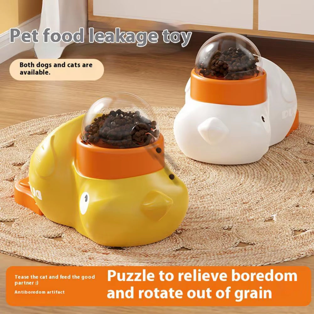 Duck-Shaped Dog Food Puzzle Feeder Dog Slow Feeder Puzzle Toy with Capacity Easy Bpa Free Cartoon Duck Shaped Treat Dispenser