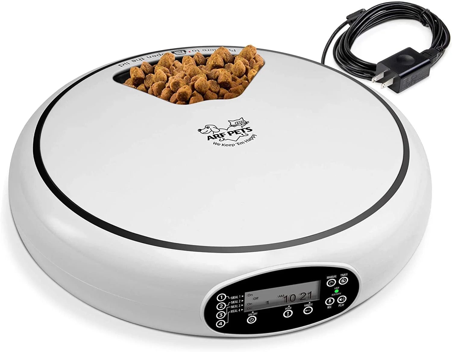 Automatic Pet Feeder, 5 Cup Capacity with Programmable Timer, Portion Control and Dishwasher-Safe Tray for Small Dogs, Cats & Small Animals