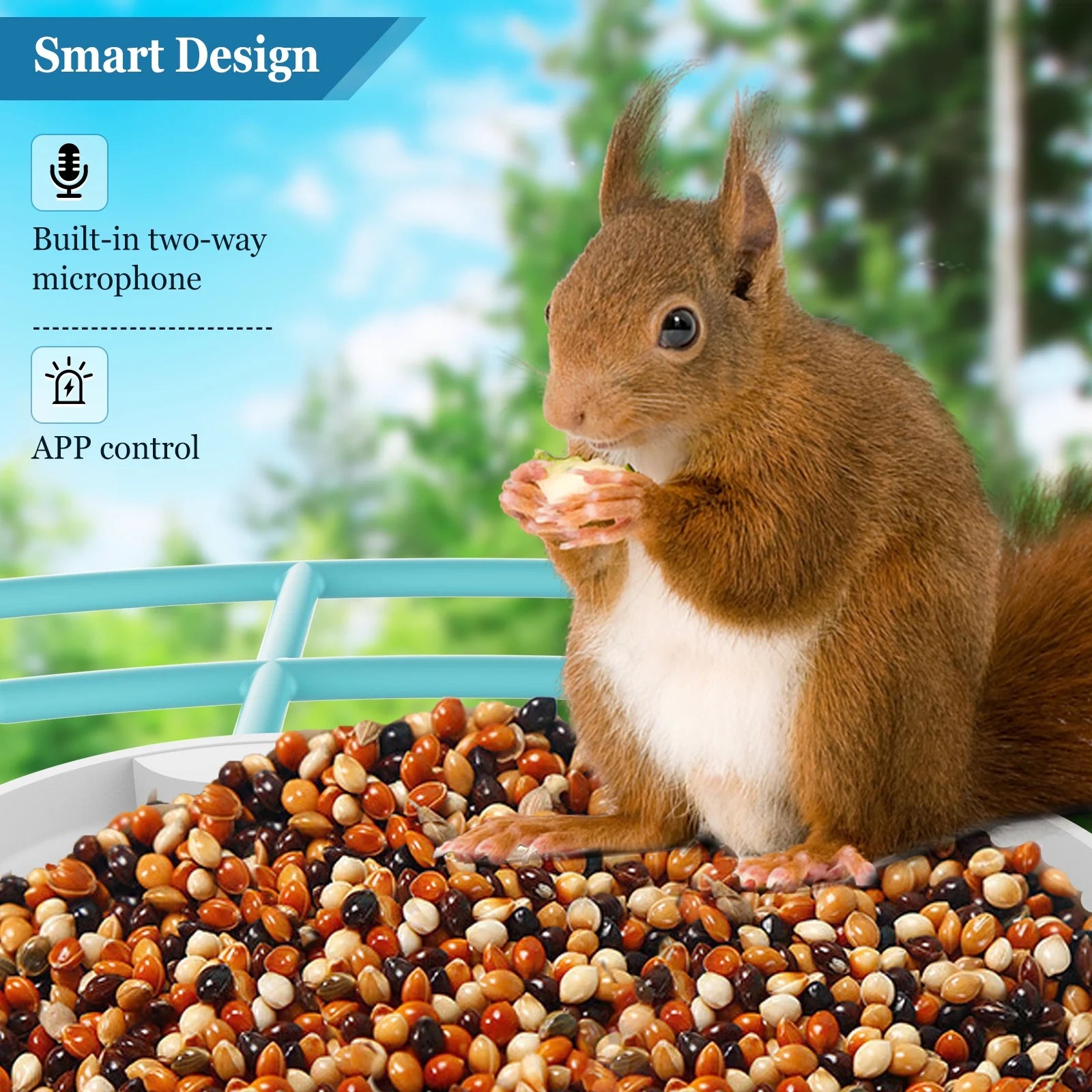 Bird Feeder, Camera for Automatic Bird Video Capture and Motion Detection, Solar-Powered Wireless Outdoor Device with 64G SD Card, Perfect Gift for Bird Enthusiasts