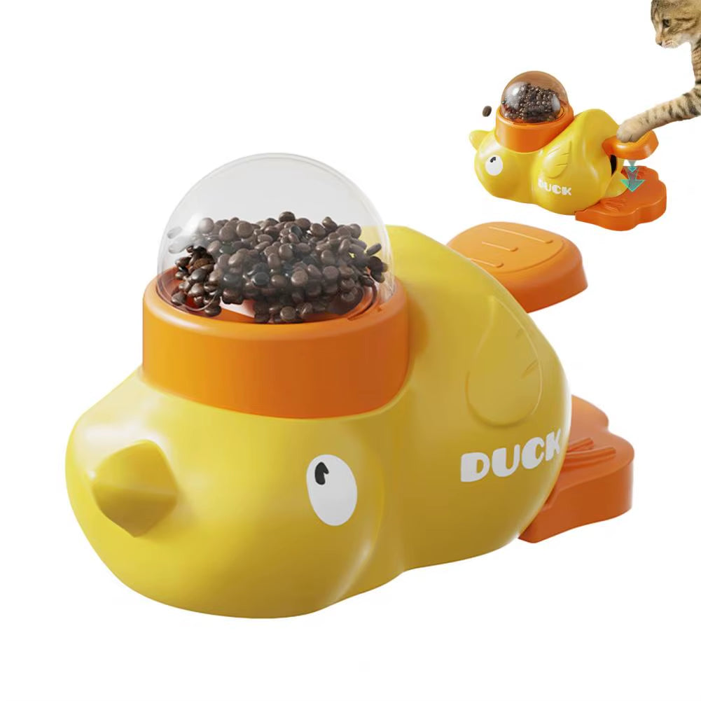 Duck-Shaped Dog Food Puzzle Feeder Dog Slow Feeder Puzzle Toy with Capacity Easy Bpa Free Cartoon Duck Shaped Treat Dispenser